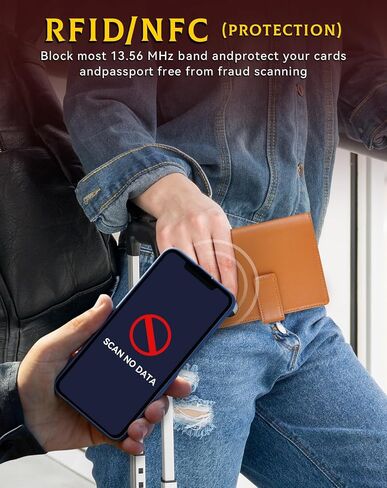 حافظة غطاء محفظة لحامل جواز السفر AirTag للنساء والرجال، حجب RFID، حافظة جواز السفر مع حامل AirTag، ملحقات السفر (بني) in Kuwait