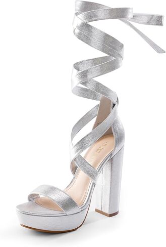 DREAM PAIRS Women's Sexy Platform High Heels | Women Strappy Gladiator Open Toe Heels Dressy Pumps Sandals, Platform Chunky 5.12in Heels elegant shoes in Saudi Arabia