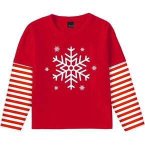 Remimi Unisex Kids Mardi Gras Shirt Fancy Print Long Sleeve Stripe Shirt 2-12 Years