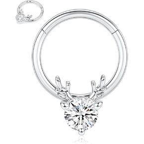 PEAKLINK 16G مجوهرات الحاجز الحاجز الفرس الدائري Daith الأقراط 316L الجراحية الصلب الأنف حلقة هوب يتوقف الجزء سلس الفرس الدائري الرخ أقراط محارة اللولب الزنمة ثقب المجوهرات 8 مم 10 مم
