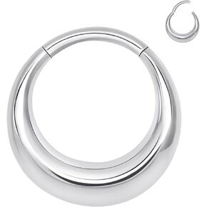 Yrogcu Nose Ring Lip Rings Septum-Clicker:8G 10G 12G14G 16G 18G 20G Dia.6mm 8mm 10mm 12mm 14mm 16mm Hinged Nose Piercing Hoop Ring Sleeper Earring Helix Rook Conch Cartilage Daith Tragus Earrings Nose Piercing Jewelry in Saudi Arabia