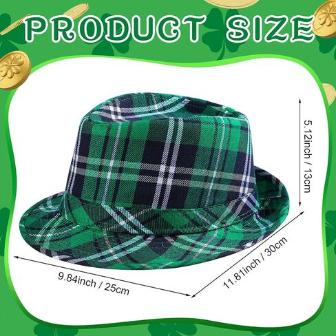 Silicherry 24 Pcs St. Patrick's Day Hat Bulk Irish Party Plaid Fabric Hat St Patricks Day Party Cap Bulk Unisex Hat Gifts for Women Men Irish Parade Party Supplies Costume Accessories in Saudi Arabia