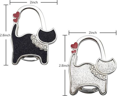 خطاف محفظة على شكل قطة للطاولة قابل للطي، شماعة حقيبة يد وحقيبة يد ومحفظة معدنية على شكل قطة in Kuwait