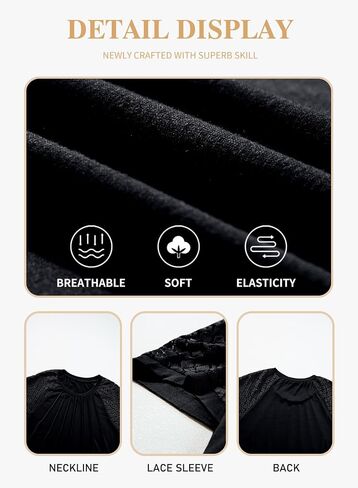 Eytino بلوزات حجم كبير للنساء الصيف الدانتيل قصيرة الأكمام Crewneck بلوزة فضفاضة غير رسمية تونك تي شيرت (1X-5X) in Kuwait