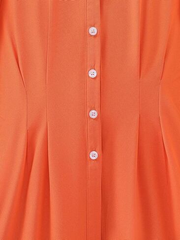 SweatyRocks Girl's Pleated Long Flounce Sleeve Collar Button Down Blouses Casual Solid Flared Hem Shirt Tops in Saudi Arabia