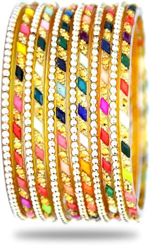 مجموعة JD'Z COLLECTION مجموعة أساور زجاجية للمجوهرات الهندية التقليدية للنساء/الفتيات- مجوهرات بوليوود الأنيقة، مصمم حفلات الزفاف Churi العرقي، سوار المجوهرات التنكرية in Kuwait