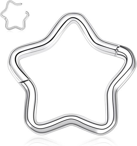PEAKLINK 16G مجوهرات الحاجز الحاجز الفرس الدائري Daith الأقراط 316L الجراحية الصلب الأنف حلقة هوب يتوقف الجزء سلس الفرس الدائري الرخ أقراط محارة اللولب الزنمة ثقب المجوهرات 8 مم 10 مم in Saudi Arabia