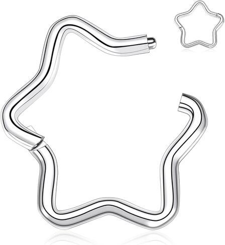 PEAKLINK 16G مجوهرات الحاجز الحاجز الفرس الدائري Daith الأقراط 316L الجراحية الصلب الأنف حلقة هوب يتوقف الجزء سلس الفرس الدائري الرخ أقراط محارة اللولب الزنمة ثقب المجوهرات 8 مم 10 مم in Saudi Arabia