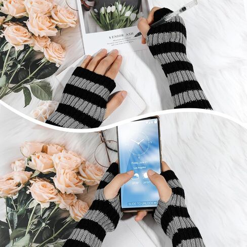 ONESING Fingerless Gloves Knitted Writing Gloves for Women Grils - Extra Warmth & Style, Arm Warmers for Winter Fashion in Saudi Arabia