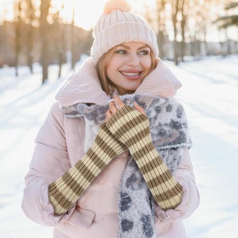 ONESING Fingerless Gloves Knitted Writing Gloves for Women Grils - Extra Warmth & Style, Arm Warmers for Winter Fashion in Saudi Arabia