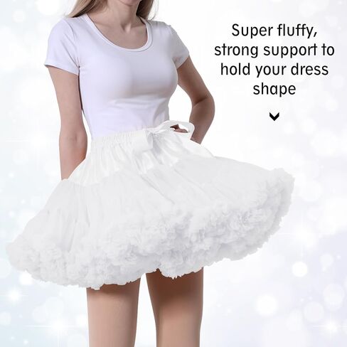 Women's TUTU Skirt, Classic Tulle Chiffon Petticoat, Soft Puffy Skirt for Adult, Princess Ballet Dance Pettiskirts in Kuwait