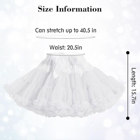 Women's TUTU Skirt, Classic Tulle Chiffon Petticoat, Soft Puffy Skirt for Adult, Princess Ballet Dance Pettiskirts in Kuwait