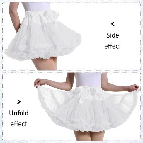 Women's TUTU Skirt, Classic Tulle Chiffon Petticoat, Soft Puffy Skirt for Adult, Princess Ballet Dance Pettiskirts in Kuwait