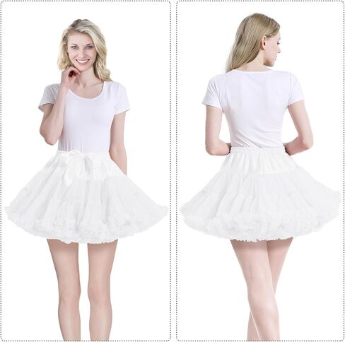 Women's TUTU Skirt, Classic Tulle Chiffon Petticoat, Soft Puffy Skirt for Adult, Princess Ballet Dance Pettiskirts in Kuwait