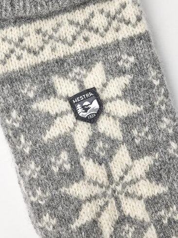 Hestra Unisex Isvik Wool Mitt, Knitted MIttens with Snowflake Design, Cold Weather & Everyday Wear for Men & Women in Kuwait