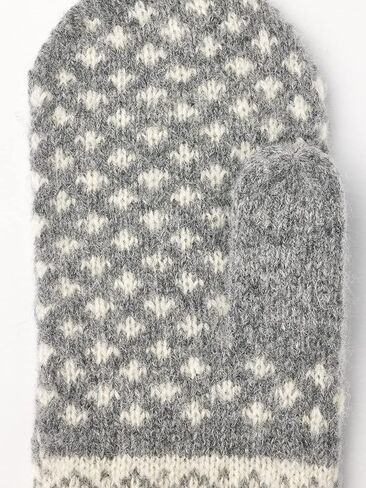 Hestra Unisex Isvik Wool Mitt, Knitted MIttens with Snowflake Design, Cold Weather & Everyday Wear for Men & Women in Kuwait