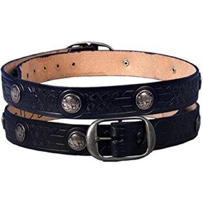 Hot Leathers 11047 Black Size 34 Buffalo Leather Nickel Belt
