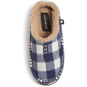شبشب من Lucky Brand Boys Buffalo Plaid Memory Foam Clog، أحذية منزلية بنعل مطاطي غير قابل للانزلاق، قباقيب مريحة لغرفة النوم للأطفال