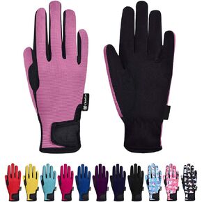ChinFun Kids Horse Riding Gloves Boys & Girls Equestrian Horseback Gloves Children Youth Outdoor Mitts Perfect for Biking Cycling Gardening