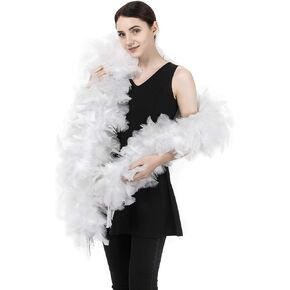 Ws&Wt 2 Yards 200g Large Fluffy Turkey Ruff Feather Boa for Adult Halloween Cosplay Costume Accessory Holiday Decors