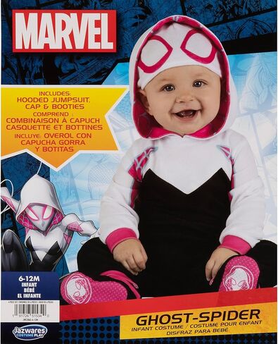 زي Marvel Spider-Man الرسمي الفاخر للرضع - بذلة مطبوعة مع أحذية طويلة وقبعة قناع in Saudi Arabia