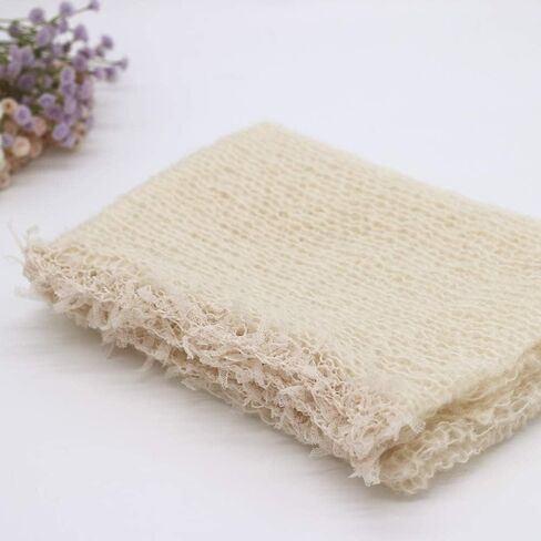 Newborn Photography Props Lace Trim Hat Wrap Props (White) | Fringe Lace Bonnet & Hollow Out Layer for Baby Boys Girls Photoshoot, Infant Photography Knit Costume for Newborn Sessions in Saudi Arabia