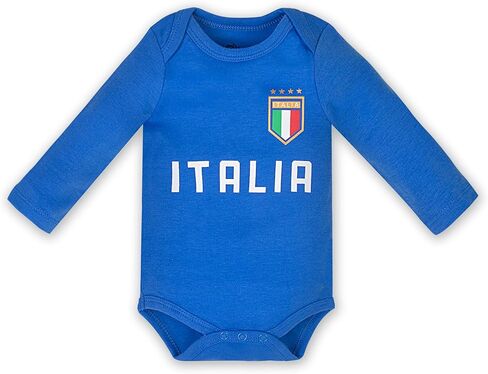 BDONDON طفل كرة القدم زي الأزرق إيطاليا لكرة القدم جيرسي طويلة الأكمام ملابس الطفل الإيطالي ملابس للبنين والبنات 6-12 العث in Kuwait