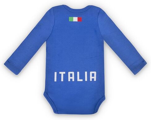 BDONDON طفل كرة القدم زي الأزرق إيطاليا لكرة القدم جيرسي طويلة الأكمام ملابس الطفل الإيطالي ملابس للبنين والبنات 6-12 العث in Kuwait