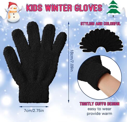 Sureio 50 Pairs Kids Gloves Bulk, Winter Fleece Gloves Warm Fluffy Stretchy for Outdoors Playing, Warm Gloves for Kids in Saudi Arabia