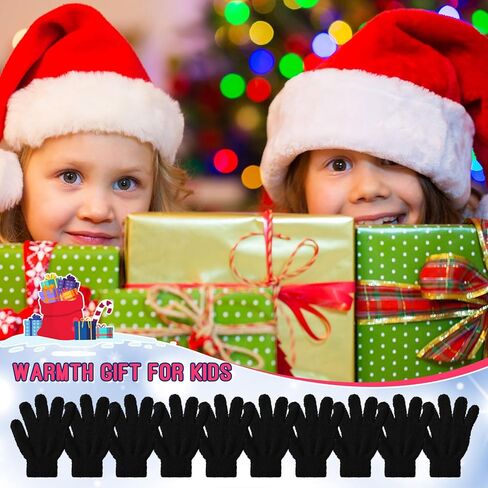 Sureio 50 Pairs Kids Gloves Bulk, Winter Fleece Gloves Warm Fluffy Stretchy for Outdoors Playing, Warm Gloves for Kids in Saudi Arabia