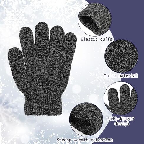 DIVINA VITAE 3 Pairs Kids Winter Gloves Thick Warm Knitted Gloves Kid's Winter Magic Gloves Children Cold Weather Gloves Toddler Stretchy Full Finger Gloves for Boys Girls Knitted Gloves in Saudi Arabia