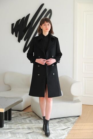 ACECOZY Women's Superior 100% Wool Trench Coat, Classy Long Wool Coat with Belt in Saudi Arabia