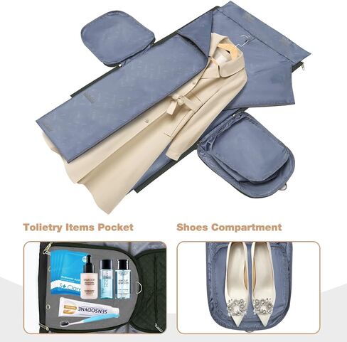 LekeSpring Garment Bags with 6 Set Packing Cubes, Garment Convertible Weekender Bag for Women, Large Carry On Garment Bags for Travel, Duffle Bag Garment Bag Gifts Black Color in Saudi Arabia