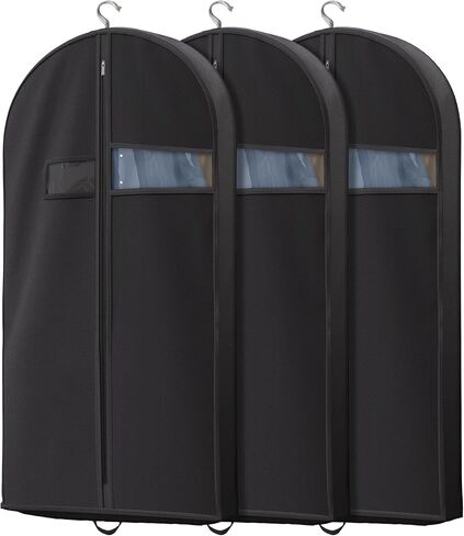 Lazebox 3 packs Garment Bag for Closet Storage and Travel with Zipper Pocket, Heavy Duty Waterproof Hanging Suit Bag with Handles for Suits, Coats, Jackets, Shirts in Kuwait