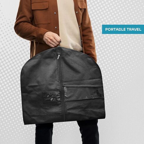 Lazebox 3 packs Garment Bag for Closet Storage and Travel with Zipper Pocket, Heavy Duty Waterproof Hanging Suit Bag with Handles for Suits, Coats, Jackets, Shirts in Kuwait
