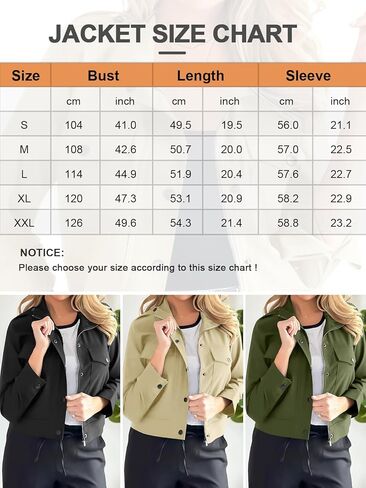 سترات نسائية قصيرة كاجوال من Fessceruna بسحاب وأزرار سفلية خفيفة الوزن معطف أنوراك خارجي مع جيوب in Kuwait