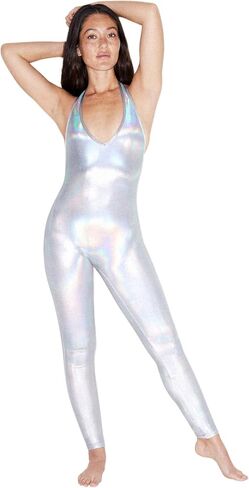 American Apparel Women's Metallic Halter Catsuit in Kuwait