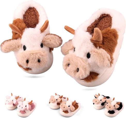 HAZYTOM Kids Slippers - شباشب حيوانات للأطفال الصغار والبنات - شباشب شبابية غامضة - شباشب منزلية مريحة - رغوة الذاكرة - رسوم متحركة لطيفة - ناعمة مانعة للانزلاق in Saudi Arabia