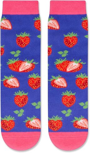 Zmart Funny Strawberry Socks For Teen Boys Girls Novelty Fruit Socks, Strawberry Gifts For Kids 7 to 10 Years, Purple, Strawberry Purplr, 7-12 Years in Saudi Arabia