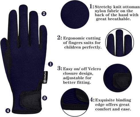 ChinFun Kids Horse Riding Gloves Boys & Girls Equestrian Horseback Gloves Children Youth Outdoor Mitts Perfect for Biking Cycling Gardening in Saudi Arabia