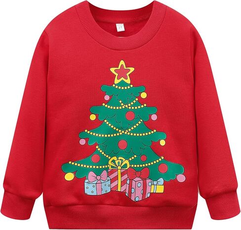 Toddler Boys Girls Christmas Sweatshirt Long Sleeve Baby Santa Claus Sweaters Xmas Winter Clothes 2-7T in Saudi Arabia