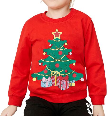 Toddler Boys Girls Christmas Sweatshirt Long Sleeve Baby Santa Claus Sweaters Xmas Winter Clothes 2-7T in Saudi Arabia