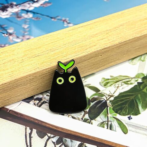 Sprout Cat Pin | Animal Pin | Cool Pin | Funny Pin | Enamel Pin | Lapel Pin | 0.98" in Saudi Arabia