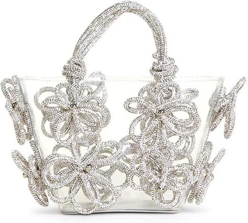 Clear Rhinestone Handbag for Women Crystal Evening Purses with Handle Glitter Handbag for Wedding Cocktail Party Prom Gift in Saudi Arabia