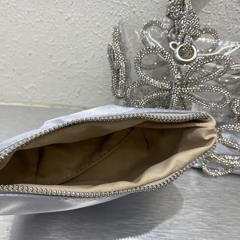 Clear Rhinestone Handbag for Women Crystal Evening Purses with Handle Glitter Handbag for Wedding Cocktail Party Prom Gift in Saudi Arabia
