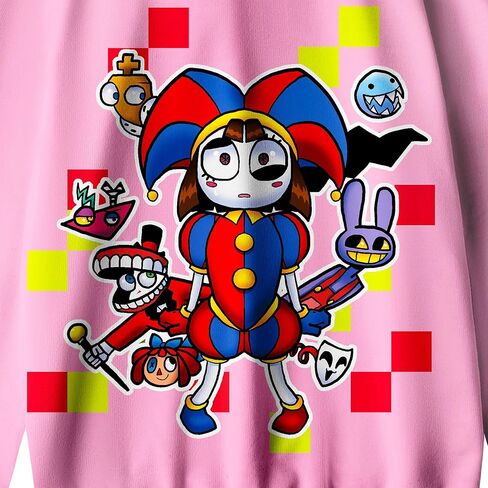 سويت شيرت بغطاء للرأس للفتيات من السيرك المذهل للعبة الأطفال الصغار، سويت شيرت للحفلات التنكرية بالرسوم المتحركة in Kuwait