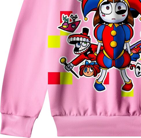 سويت شيرت بغطاء للرأس للفتيات من السيرك المذهل للعبة الأطفال الصغار، سويت شيرت للحفلات التنكرية بالرسوم المتحركة in Kuwait