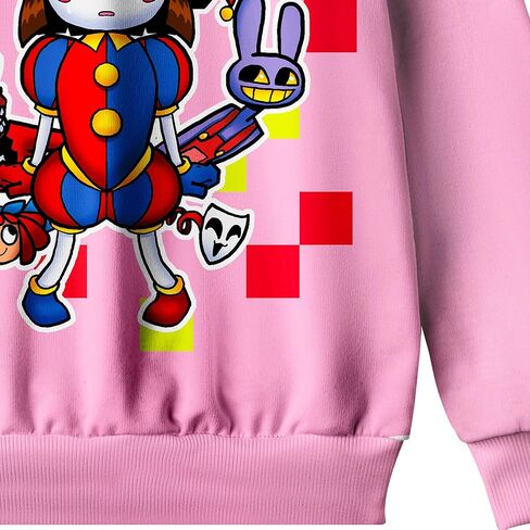 سويت شيرت بغطاء للرأس للفتيات من السيرك المذهل للعبة الأطفال الصغار، سويت شيرت للحفلات التنكرية بالرسوم المتحركة in Kuwait