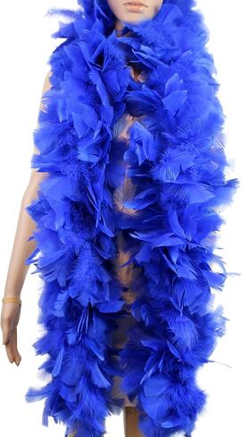 Flydreamfeathers 200 جرام من ريش الديك الرومي الكبير، مناسب للحفلات، واللباس، وأزياء الهالوين، والديكور (أزرق ملكي) in Kuwait