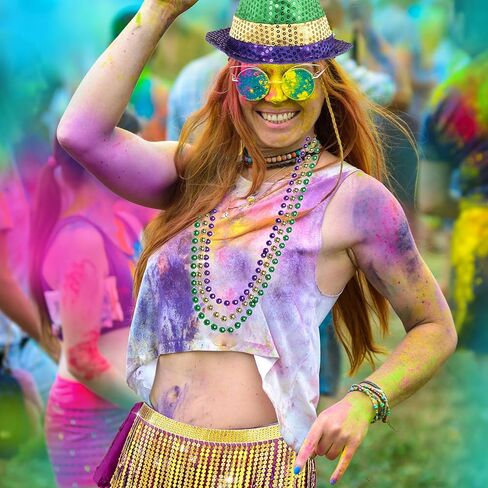 كامدوك ماردي غرا الزي زي الملحقات، ماردي غرا الترتر قبعة ريشة بوا عقال شرابة تنورة لحزب ماردي غرا in Kuwait